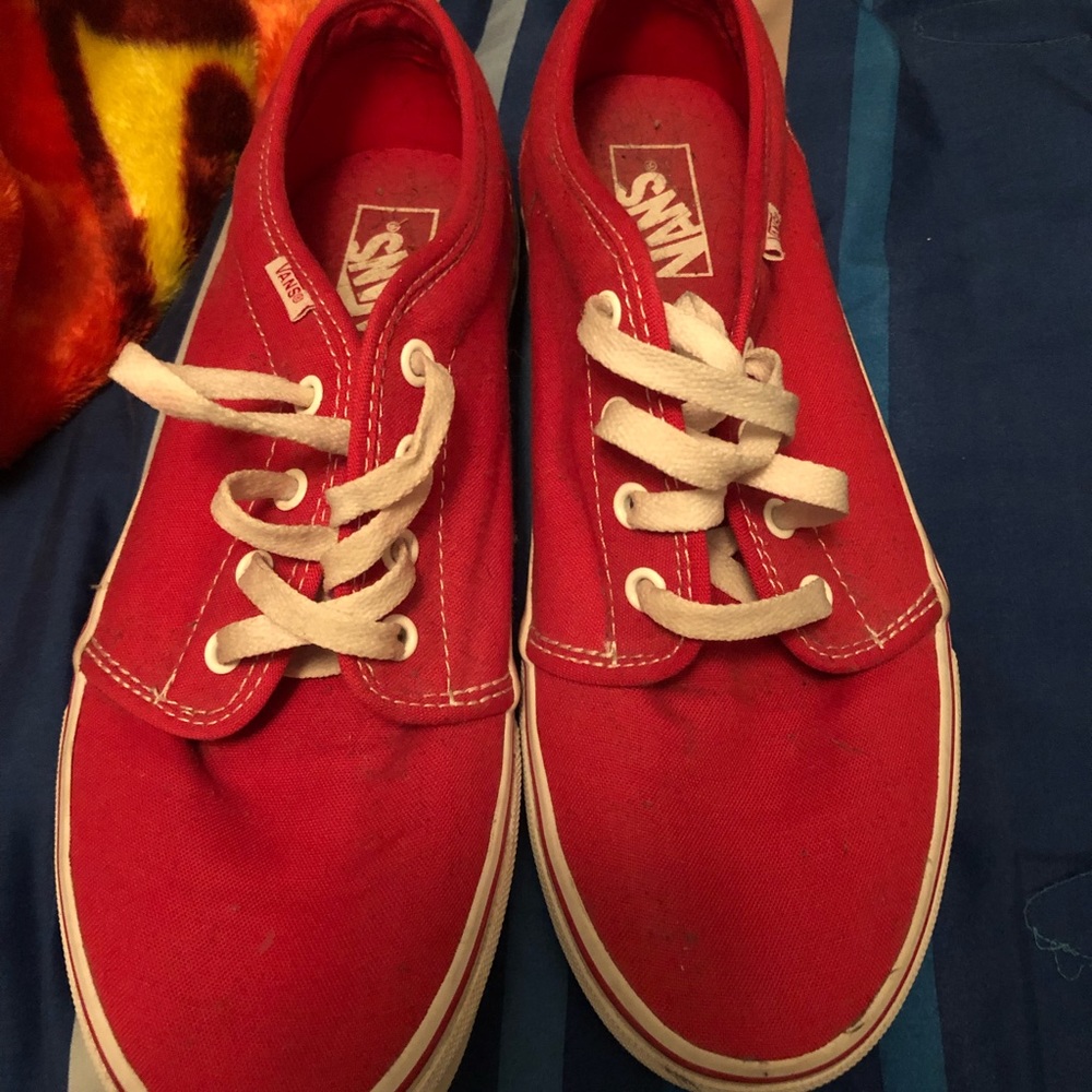 Red Vans size 10